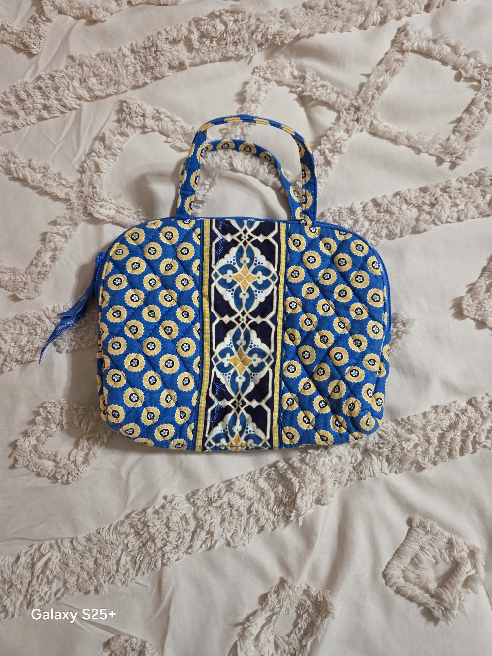 Vera Bradley Quilted Blue & Yellow Patterned Women’s Handbag
